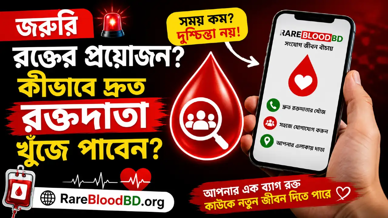 জরুরি রক্তের প্রয়োজন হলে কীভাবে দ্রুত রক্তদাতা খুঁজে পাবেন?